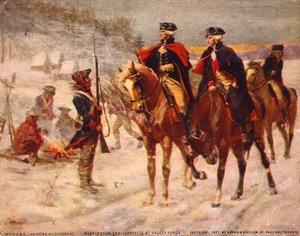 Washington And Lafayette At Valley Forge by Percy Moran