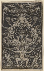 Panel of Ornament with a Satyress Feeding Two Children by Peregrino da Cesena