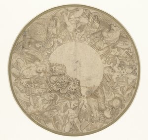 Design for the Base of a Round Showpiece by Perino del Vaga (attributed to)