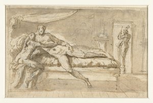 Cupid and Psyche in a Room by Perino del Vaga (possibly)
