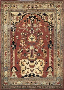 Close-up of a Tabriz Haji Jalili carpet, Iran