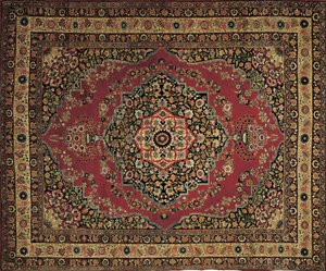 Close-up of a Tabriz Haji Jalili carpet, Iran