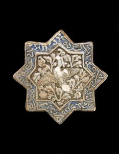 Eight-pointed star tile, Iran, Il-Khanid dynasty