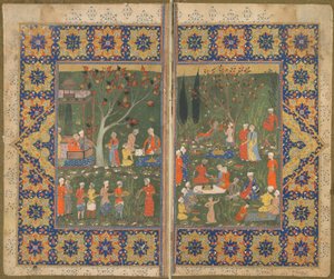 A Party in a Garden by Persian School