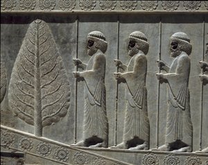 Guards of Susa. Reliefs of the Eastern Staircase of the Apadana by Persian School