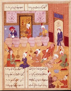 Islamic Art: Banquet with Musicians (1554) by Persian School