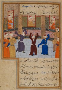 Muhammad Tabadkani Dancing with Dervishes by Persian School