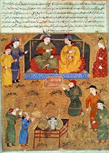 Representation of Houlagou Khan (1217-1265), he is the grandson of Genghis Khan by Persian School