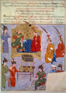 Representation of Hulagu Khan, grandson of Genghis Khan. Persian miniature from 