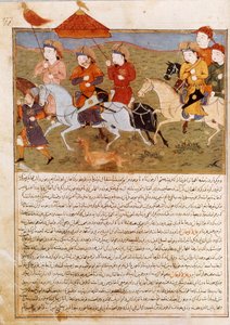 Representation of Houlagou Khan, Grandson of Genghis Khan Riding by Persian School