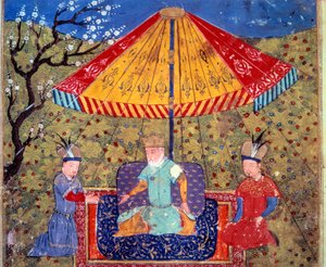 Representation of Mongolian Emperor Genghis Khan by Persian School
