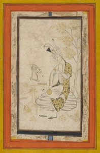 Shah Tahmasp I Seated on Rock by Persian School