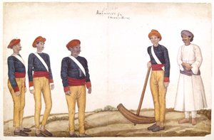Tent Orderlies, c.1820-30 by Persian School
