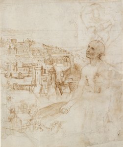 View of the City of Perugia, with the Penitent St Jerome in the Foreground