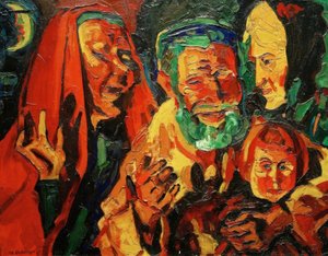 Peasants in the Evening by Peter August Böckstiegel