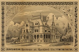 N. C. Thompson House, Rockford, Illinois, Perspective by Peter Bonnett Wight