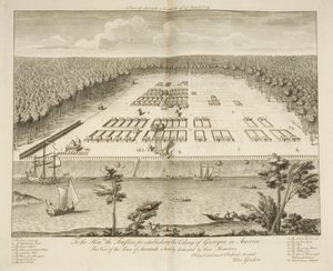 A View of Savannah as it Stood on the 29th March 1734, Engraved by P. Fourdrinier, London
