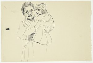 Italian Woman with Child in Arms by Peter Hansen