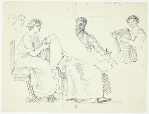 Copy after an Ancient Fresco in the Museum in Naples. Music Scene by Peter Hansen