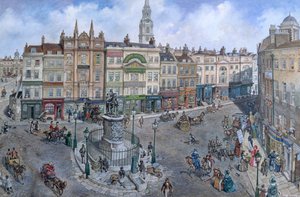 Old London Reconstructed: Charing Cross about 1830 by Peter Jackson