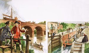 Once Upon a Time... Building a Bridge for Boats to Cross a River