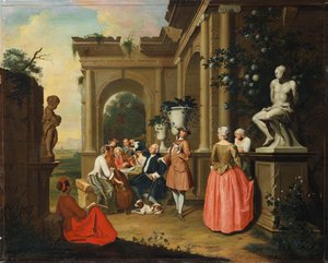 A Concert by a Portico, 1739 by Peter Jacob Horemans