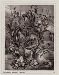 Death of Frederick II of Austria at the Battle of the Leitha River by Peter Johann Nepomuk Geiger