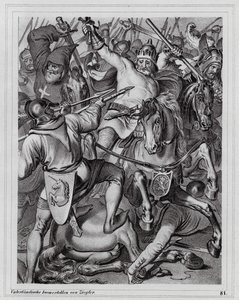 Death of John the Blind, King of Bohemia, at the Battle of Crecy by Peter Johann Nepomuk Geiger