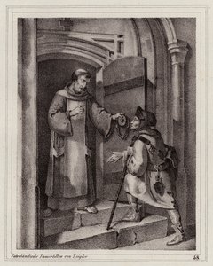 The outlaw John Parricida seeking refuge in a monastery in Pisa by Peter Johann Nepomuk Geiger