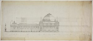 Lakefront Exhibition Hall, Chicago, Illinois, Elevation by Peter Joseph Weber