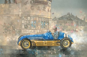 Blue and Yellow Maserati of Bira