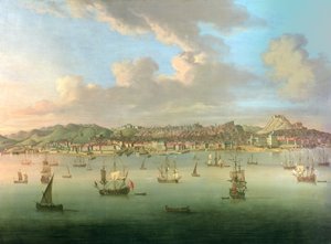 The British Fleet Sailing into Lisbon Harbour, 1735