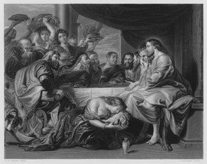 Mary Anointing the Feet of Christ, from the picture in the Royal Collection