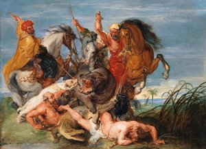 A Hippopotamus and Crocodile Hunt by Peter Paul Rubens