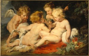 The Little Jesus with the Boy John and Two Angels