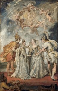 The Family Connection Between France and Spain (Sketch for the Medici Cycle) by Peter Paul Rubens