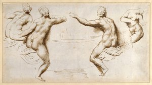 Four Female Nudes Round a Basin