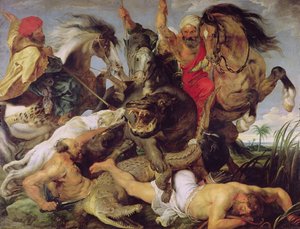 Hippopotamus and Crocodile Hunt, c.1615-16 by Peter Paul Rubens