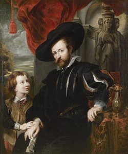 Portrait of Peter Paul Rubens with his son Albert, Mid of 17th century