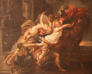 The Rape of the Sabine Women, oil on canvas, Unknown Artist