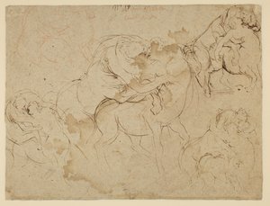 Study of Male Figures & Female Centaurs (verso) by Peter Paul Rubens