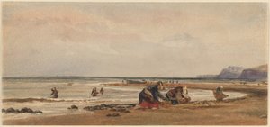 Seaweed Gatherers on the Shore at Redcar, Yorkshire by Peter de Wint