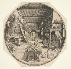Heinrich Khunrath, Alchemist of Leipzig, In His Library by Peter van der Doort