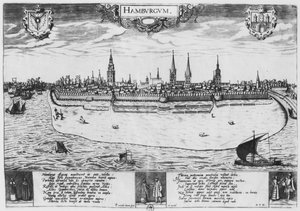 View of Hamburg by Peter van der Doort