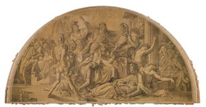 The Fall of Troy, Arch Field. Cartoon for the Ceiling Paintings of the Munich Glyptothek