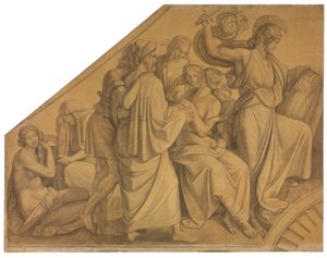 Odysseus Discovers Achilles Among the Daughters of Lycomedes. Cartoon for the Ceiling Paintings of the Munich Glyptothek