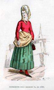 Bourgeoise in Costume of the Time of Charles VI of France by Petit