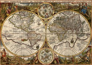 Orbis Terrarum Typus... (Double Hemispheric World Map) by Petrus & Doetichum Jan van younger Plancius