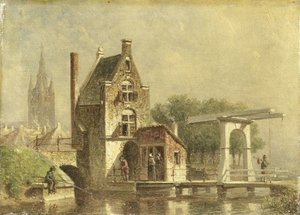 The Koepoort in Delft by Petrus Gerardus Vertin