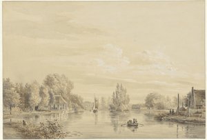 View of the Vecht Towards the Slotzigt Estate by Petrus Josephus Lutgers